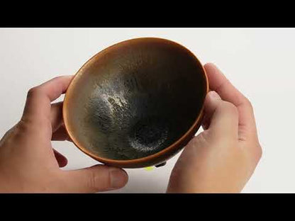 抹茶碗　禾目天目”釉溜まり”　桶谷定一