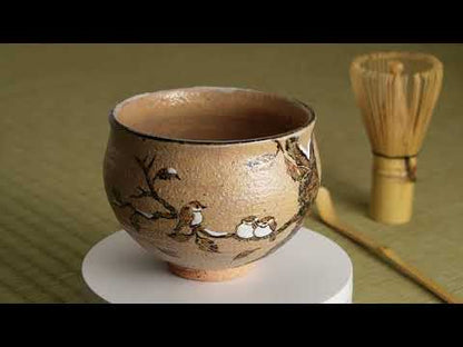 抹茶碗　寒雀　中村良二