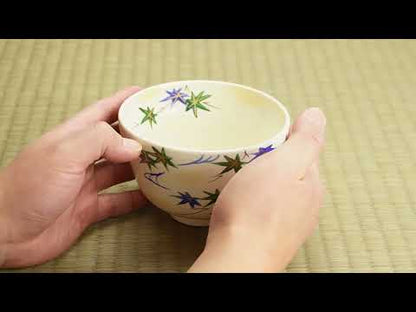 【清水烧】抹茶碗 流水青枫 与平