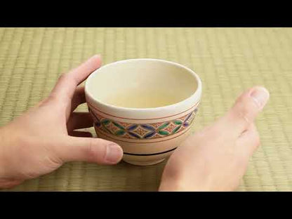 【清水烧】抹茶碗 金彩七宝 海峰