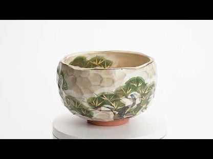 Matcha bowl -Snow Covered Pine by Shunzan Kiln