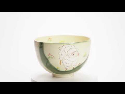 抹茶碗　織部仔羊　宝泉