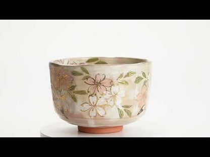 抹茶碗　桜之図　俊山窯