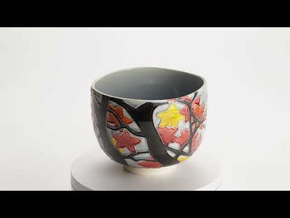 Matcha Bowl - Pale Purple “Autumn Leaves” by Ichinyo