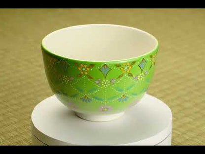 抹茶碗　萌黄”瓔珞”　山岡善高/谷本寿斎