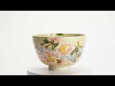 京都 清水焼】抹茶碗 淡紫交趾 桜と雲 一如｜コトポッター