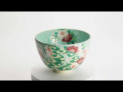 Matcha Bowl - Pale Blue “Cherry Blossoms and Flowing Water” by Ichinyo
