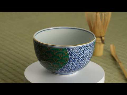 抹茶碗　捻祥瑞 金襴手　龍岳