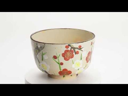 抹茶碗　乾山紅白梅　花光山窯