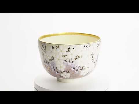 京都 清水焼】抹茶碗 桜に青海波 善昇｜コトポッター