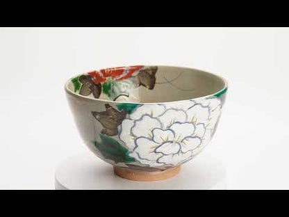抹茶碗　乾山牡丹　花光山窯