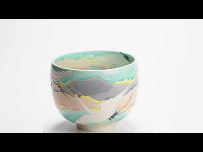 Matcha Bowl - Pale Blue “Morning Glow” by Ichinyo