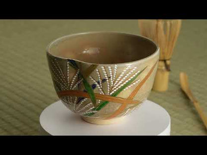 抹茶碗　乾山写 芒　善昇