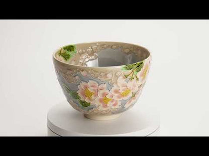 Matcha Bowl - Pale Purple “Cherry Blossoms and Clouds” by Ichinyo