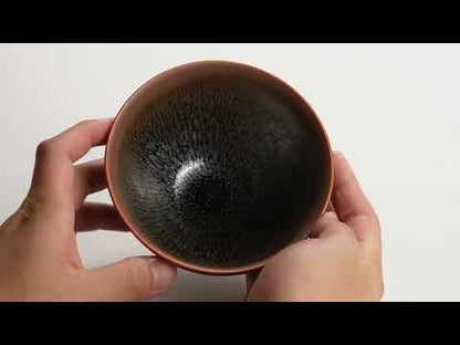 抹茶碗　天目”釉溜まり”　桶谷定一