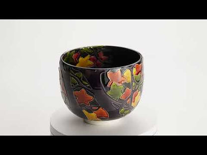 Matcha Bowl - Purple “Autumn Leaves” by Ichinyo