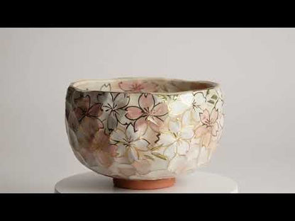 抹茶碗　金彩桜A　俊山窯