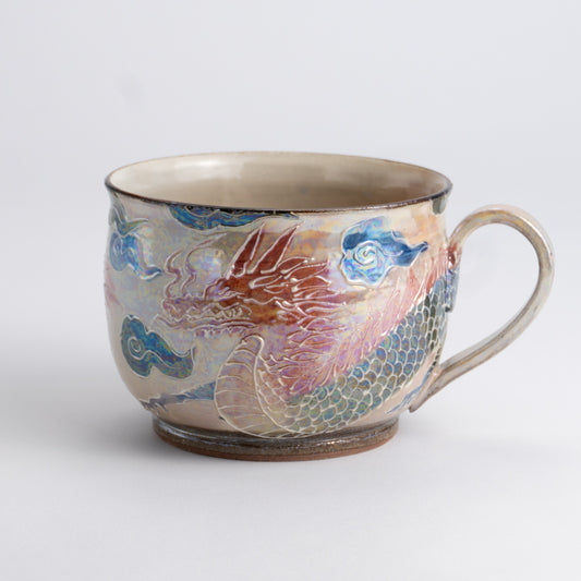 マグカップ　ラスター彩 龍　俊山窯 - Handcrafted Japanese pottery from Kyoto - Kyo ware / Kiyomizu ware.