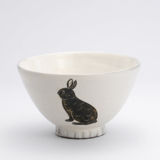 茶碗　ウサギ　澤田卓伸 - Handcrafted Japanese pottery from Kyoto - Kyo ware / Kiyomizu ware.
