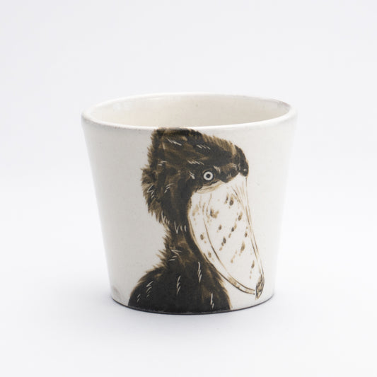 蕎麦猪口　ハシビロコウA　澤田卓伸 - Handcrafted Japanese pottery from Kyoto - Kyo ware / Kiyomizu ware.